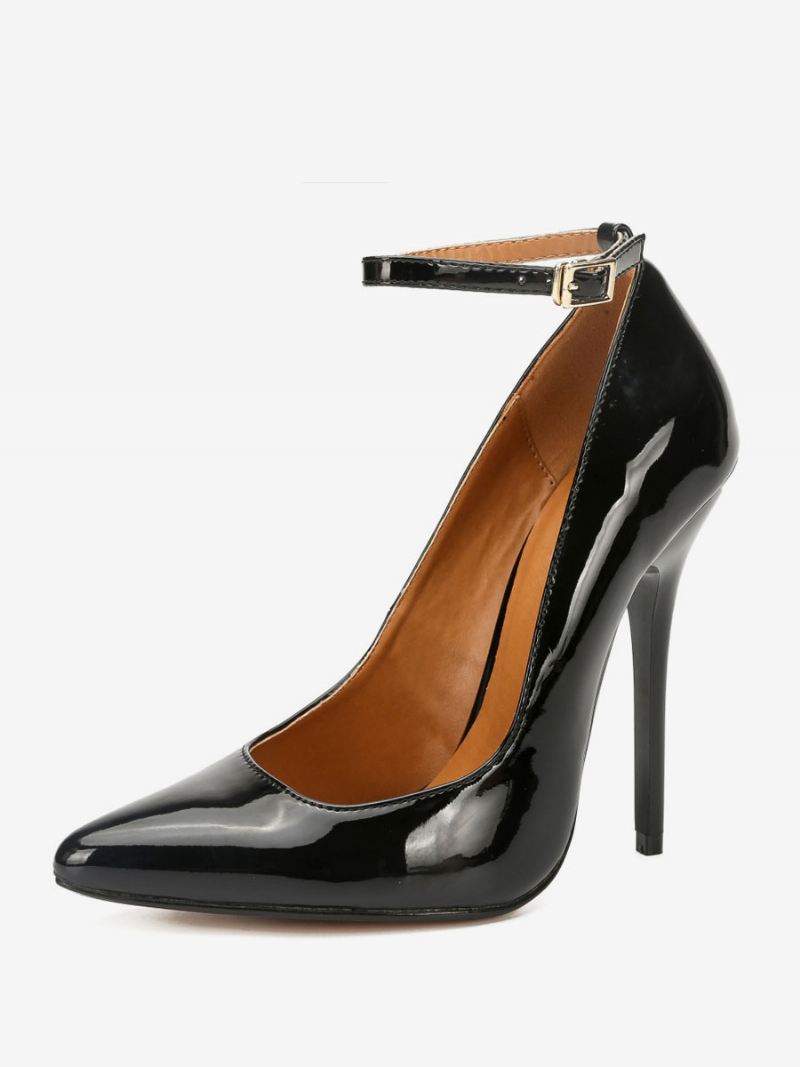 Dames Sexy Hoge Hakken Naaldhak Pu Lederen Pumps - Zwart