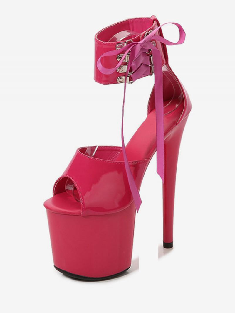 Dames Sexy Paaldansschoenen Hoge Hak Platform Veterschoenen Pleaser - Rose