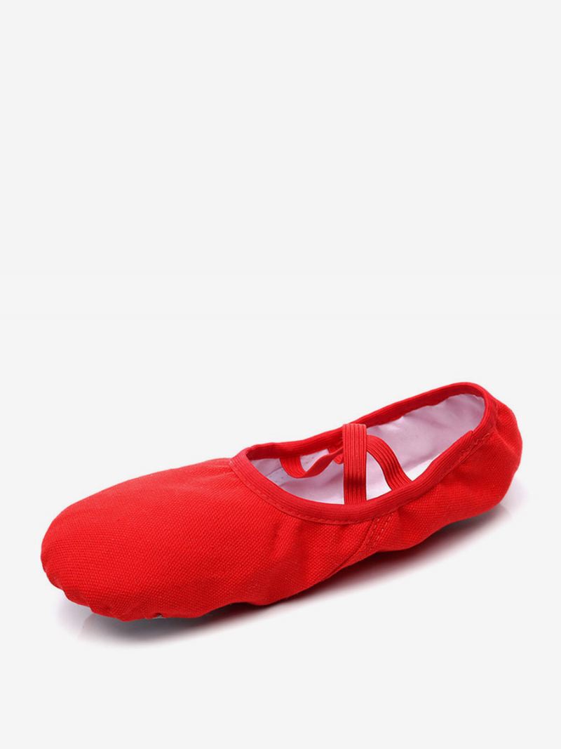 Damesballetdansschoenen Rode Dansschoenen Met Gesloten Neus - Rood