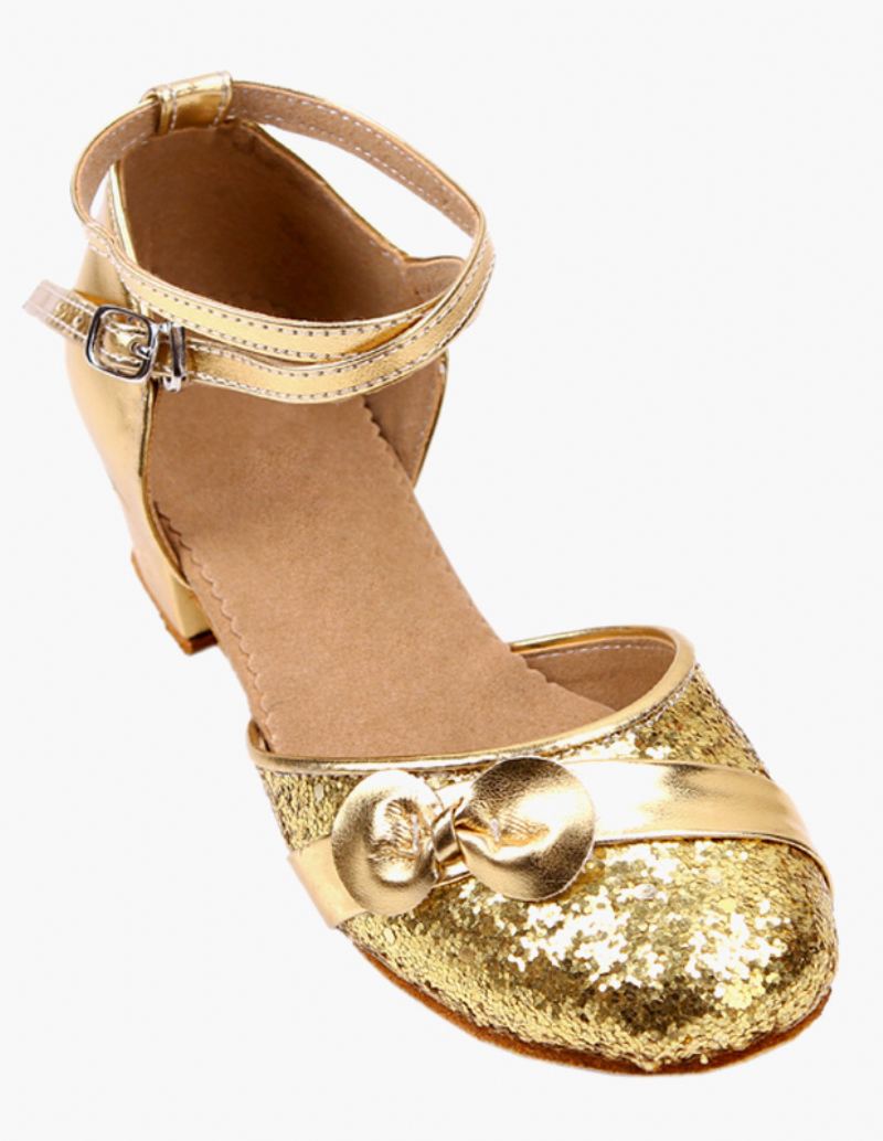 Glitter Latin-dansschoenen Dames Met Enkelbandje - Goud