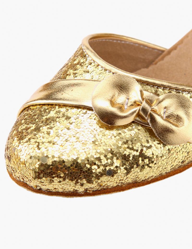 Glitter Latin-dansschoenen Dames Met Enkelbandje - Goud