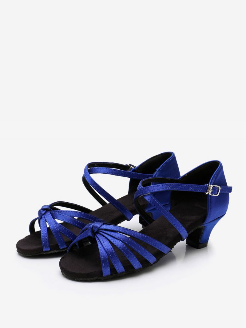 Latin-dansschoenen Dames Polyester Zwarte Dansschoenen Met Ronde Neus - Blauw