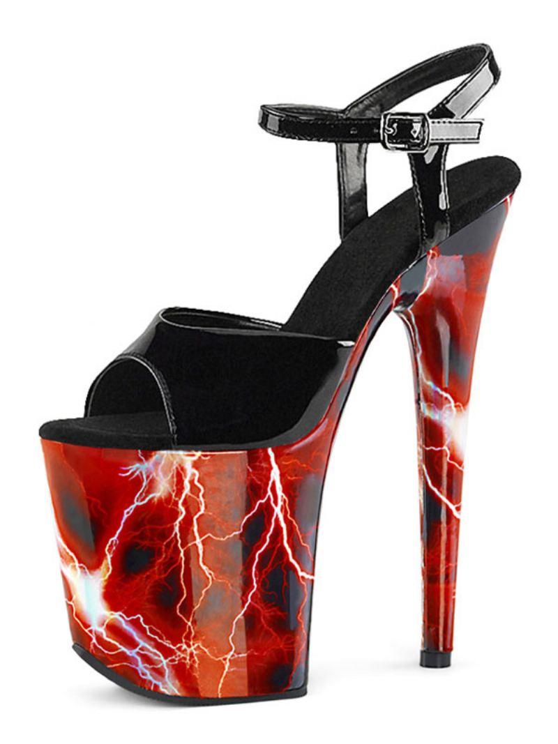 Pole Dance Schoenen Dames Sexy Sandalen Print Platform Exotische Hakken Rood