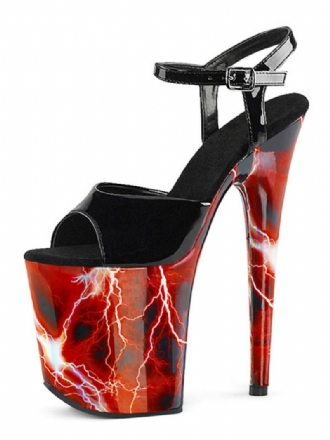 Pole Dance Schoenen Dames Sexy Sandalen Print Platform Exotische Hakken Rood