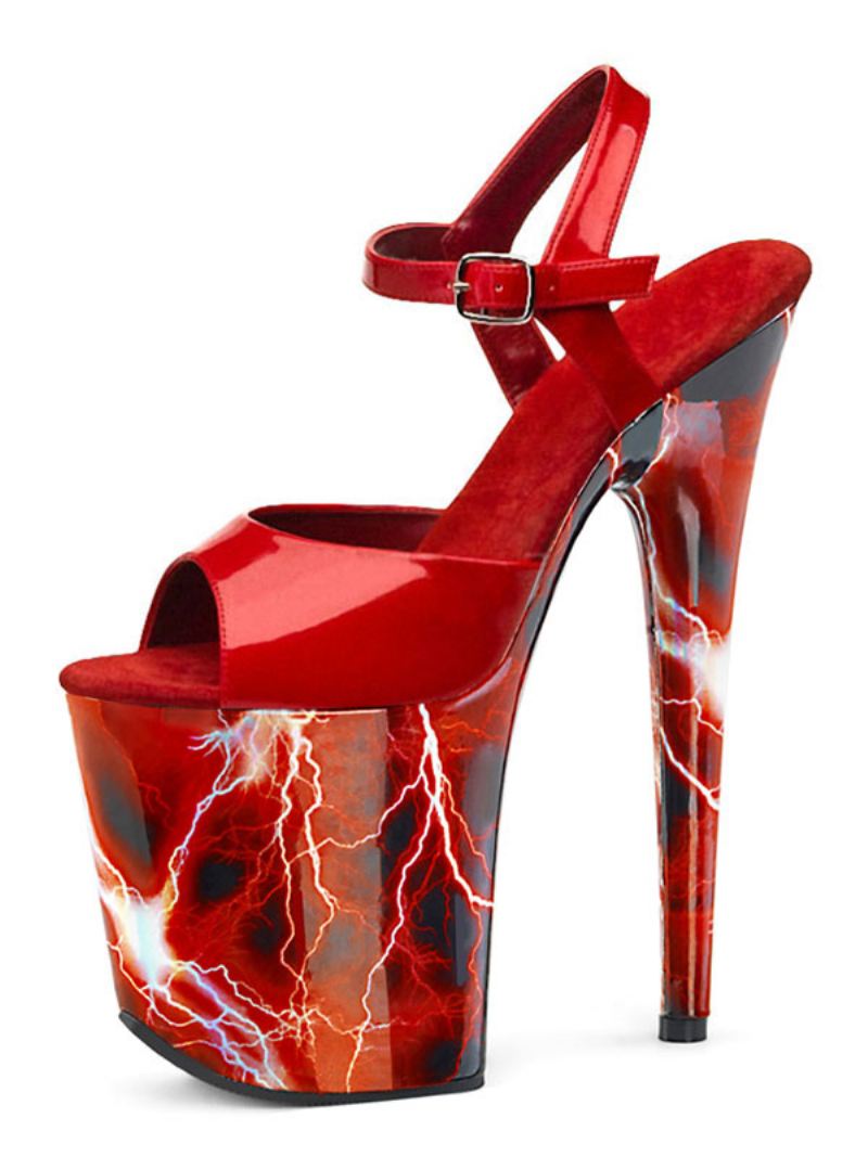 Pole Dance Schoenen Dames Sexy Sandalen Print Platform Exotische Hakken Rood - Tuurlijk Rood