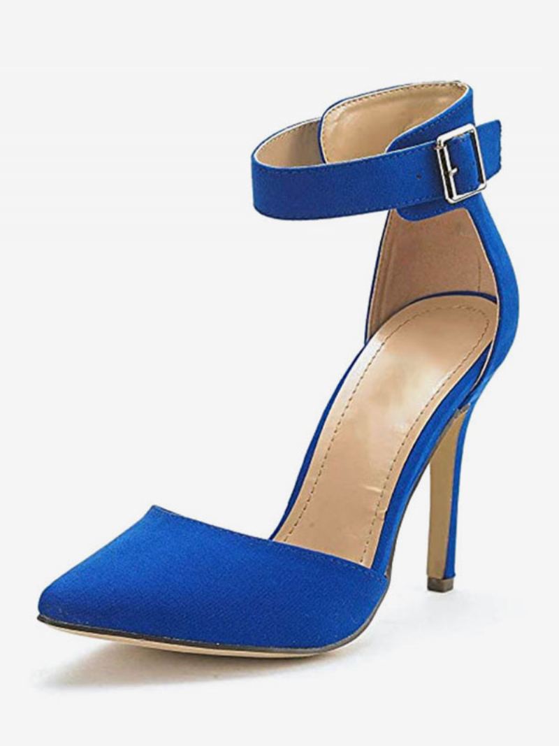 Blauwe Dorsay-pumps Met Puntige Neus Naaldhak Dames