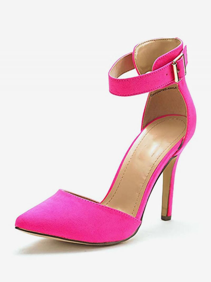 Blauwe Dorsay-pumps Met Puntige Neus Naaldhak Dames - Roze