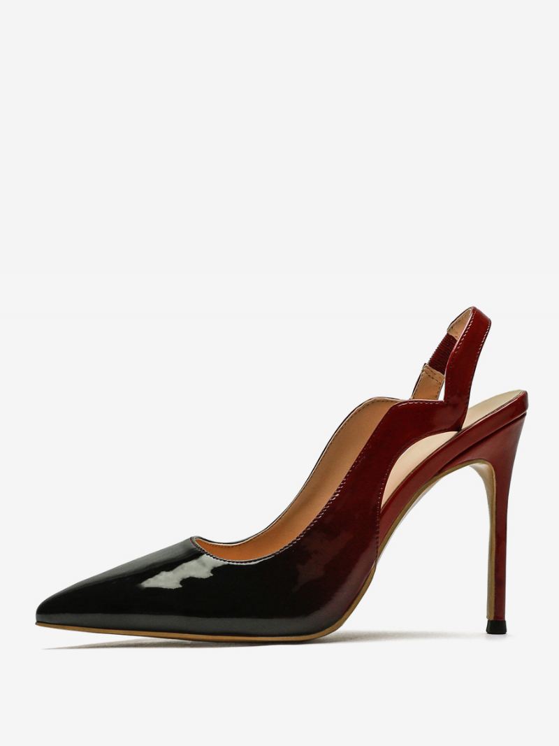 Dames Hoge Hakken Plus Maat Slingback Pumps Met Puntige Neus