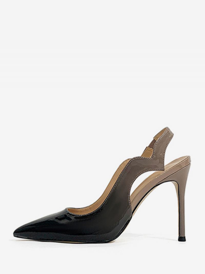 Dames Hoge Hakken Plus Maat Slingback Pumps Met Puntige Neus - Als Afbeelding