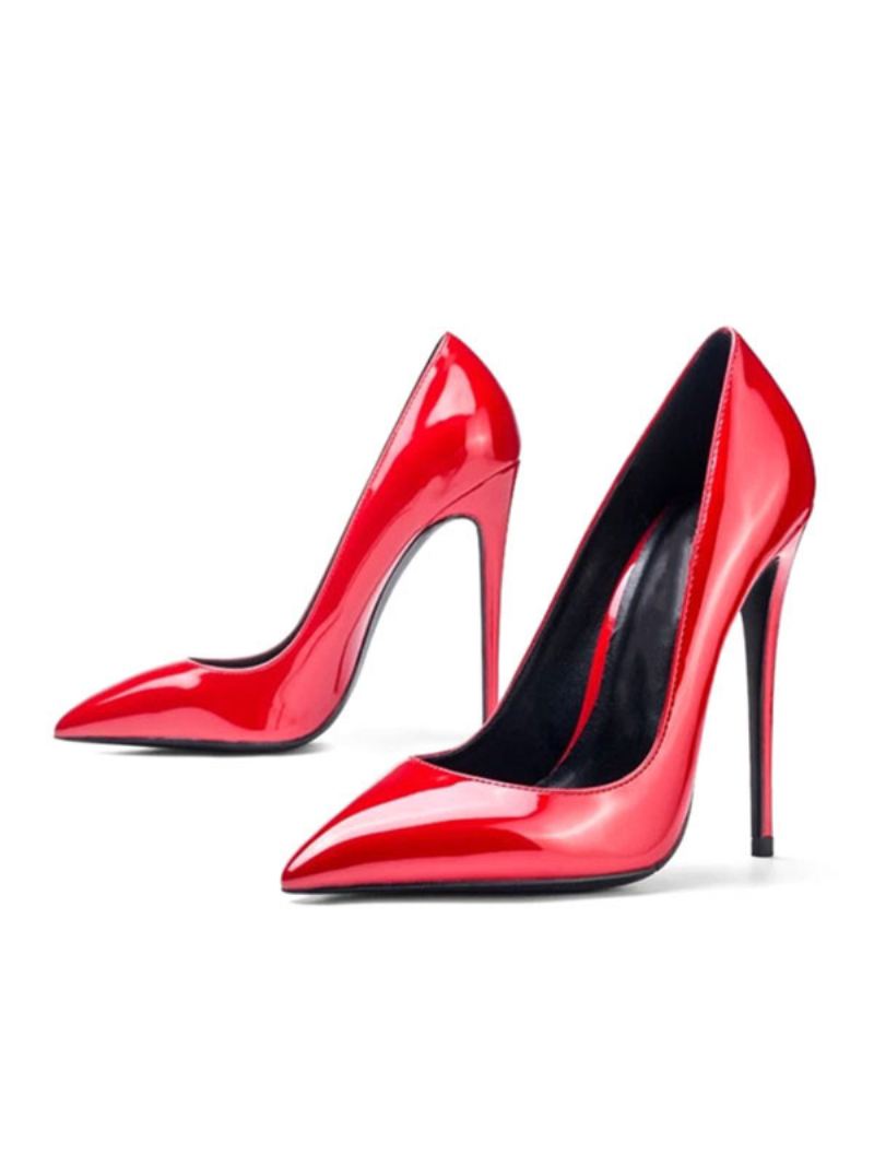 Dames Hoge Hakken Puntige Neus Stiletto Hak Mode Sexy Pumps - Rood