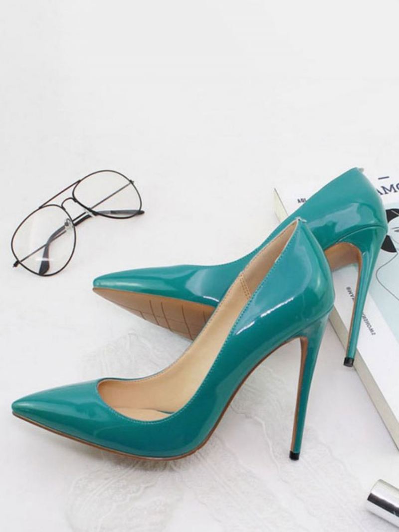 Dames Lakleren Pumps Met Hoge Hak - Groen