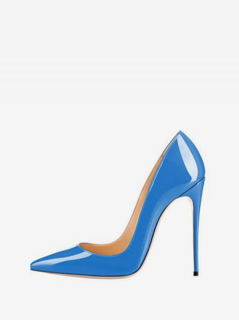 Dames Lakleren Pumps Met Hoge Hak - Blauw