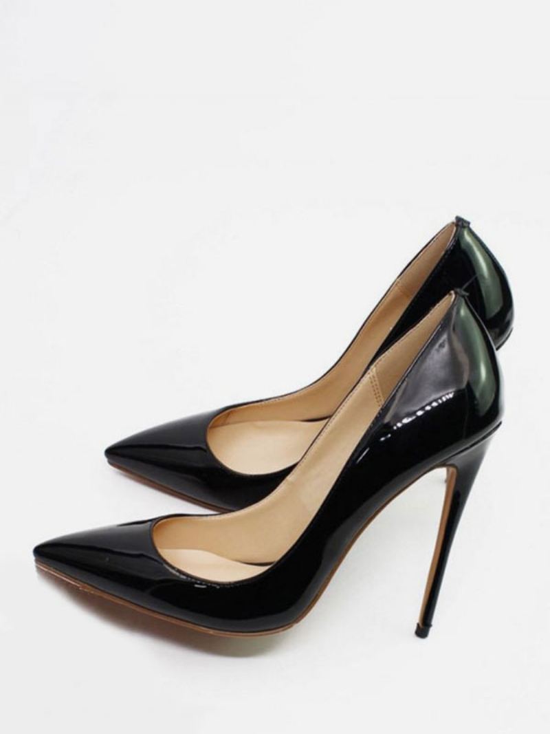 Dames Lakleren Pumps Met Hoge Hak - Zwart