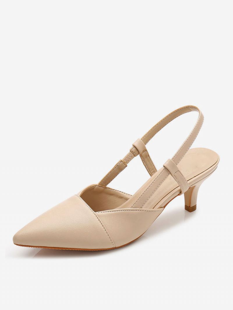 Dames Slingback Kitten Prom-hakpompen Abrikoos