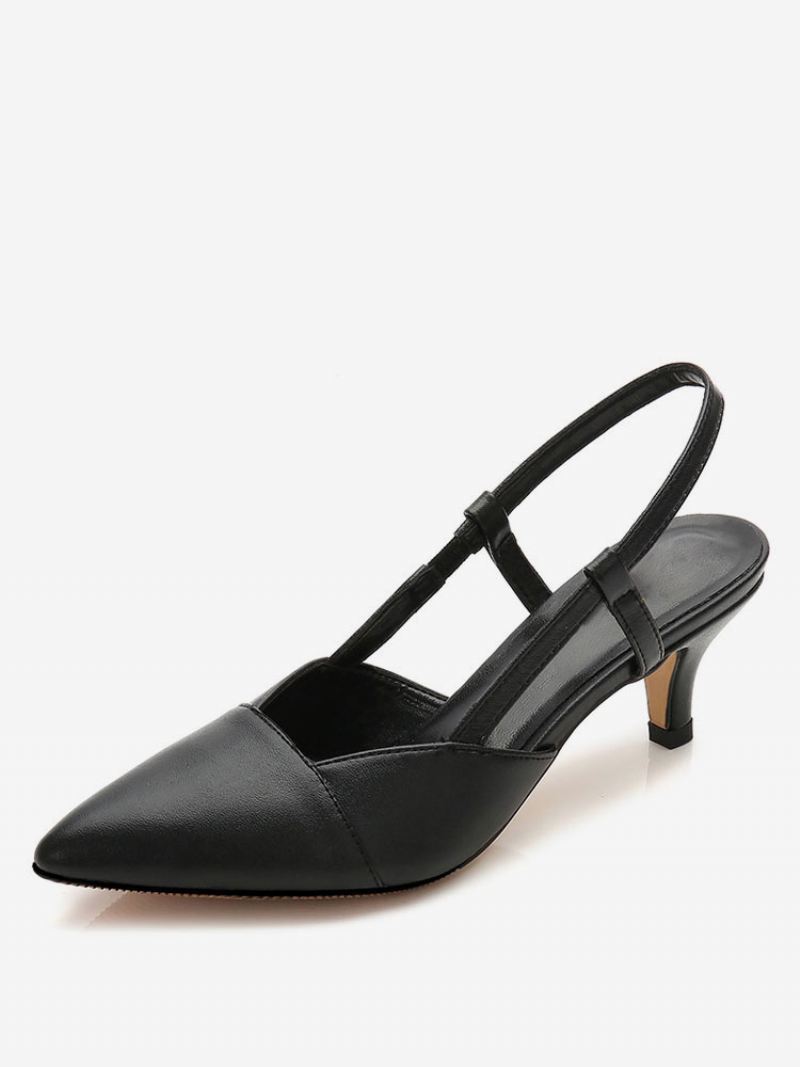 Dames Slingback Kitten Prom-hakpompen Abrikoos - Zwart