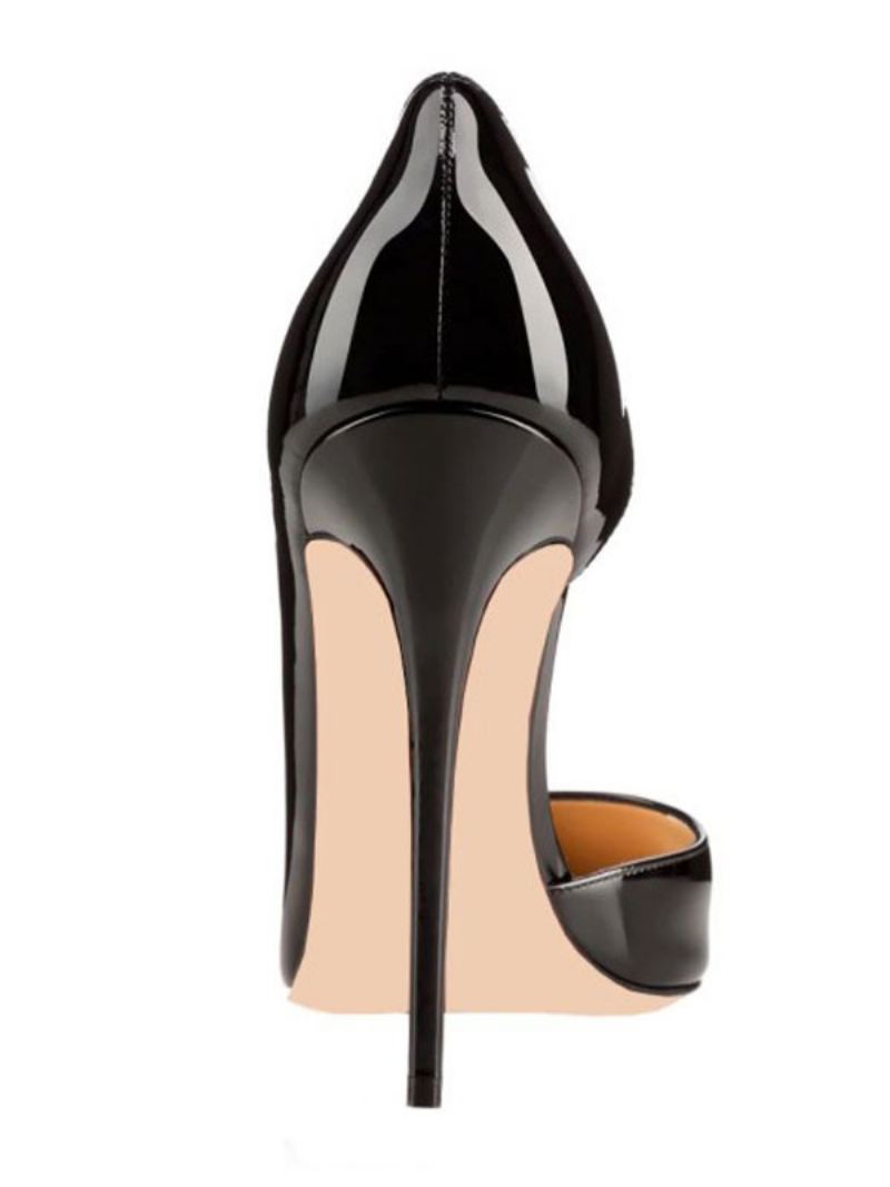 Dames Zwarte Hoge Hakken Puntige Neus Dorsay Naaldhak Sexy Pumps - Zwart