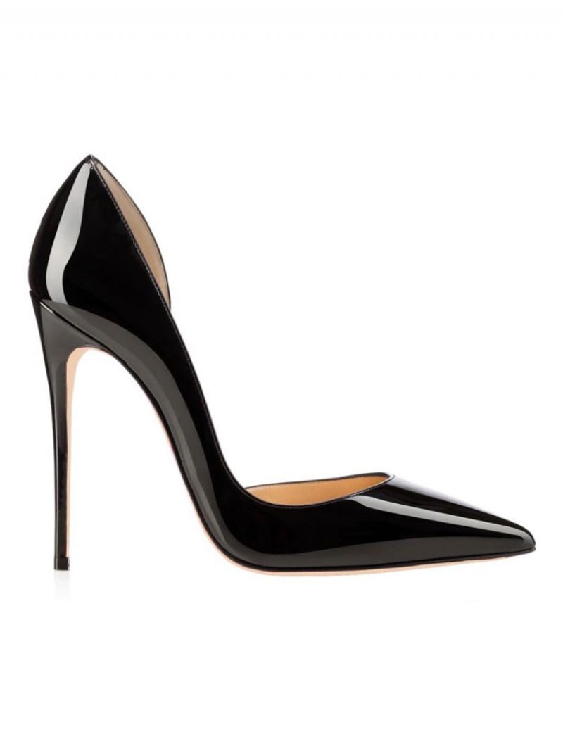 Dames Zwarte Hoge Hakken Puntige Neus Dorsay Naaldhak Sexy Pumps - Zwart