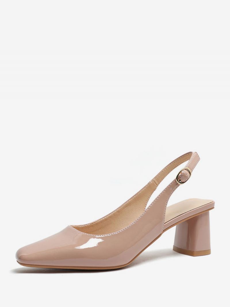 Damespumps Met Blokhak Slingback-hakken Vierkante Neus - Geel / Rood