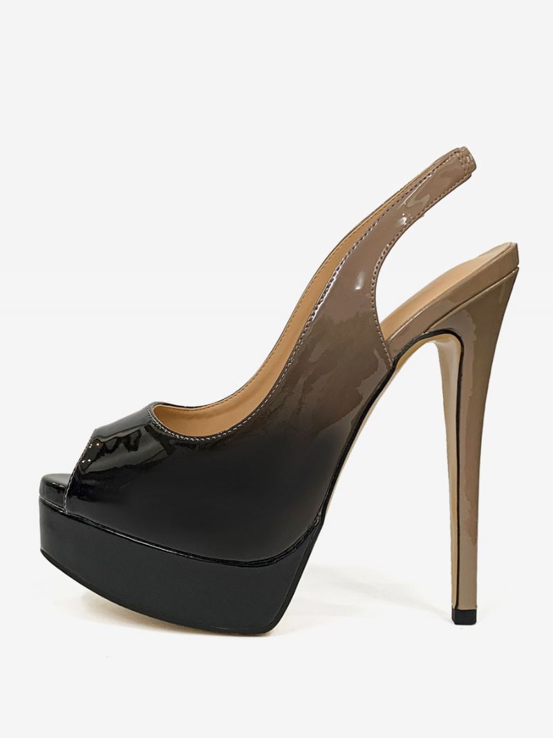 Damespumps Met Hoge Hakken Peeptoe-platform Stilettohak - Ombre