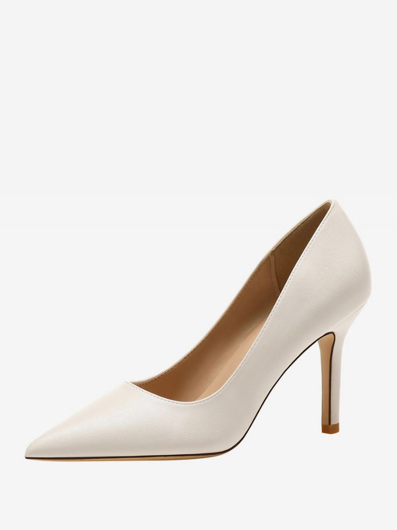 Damesschoenen Met Hoge Hak Puntige Neus - Beige