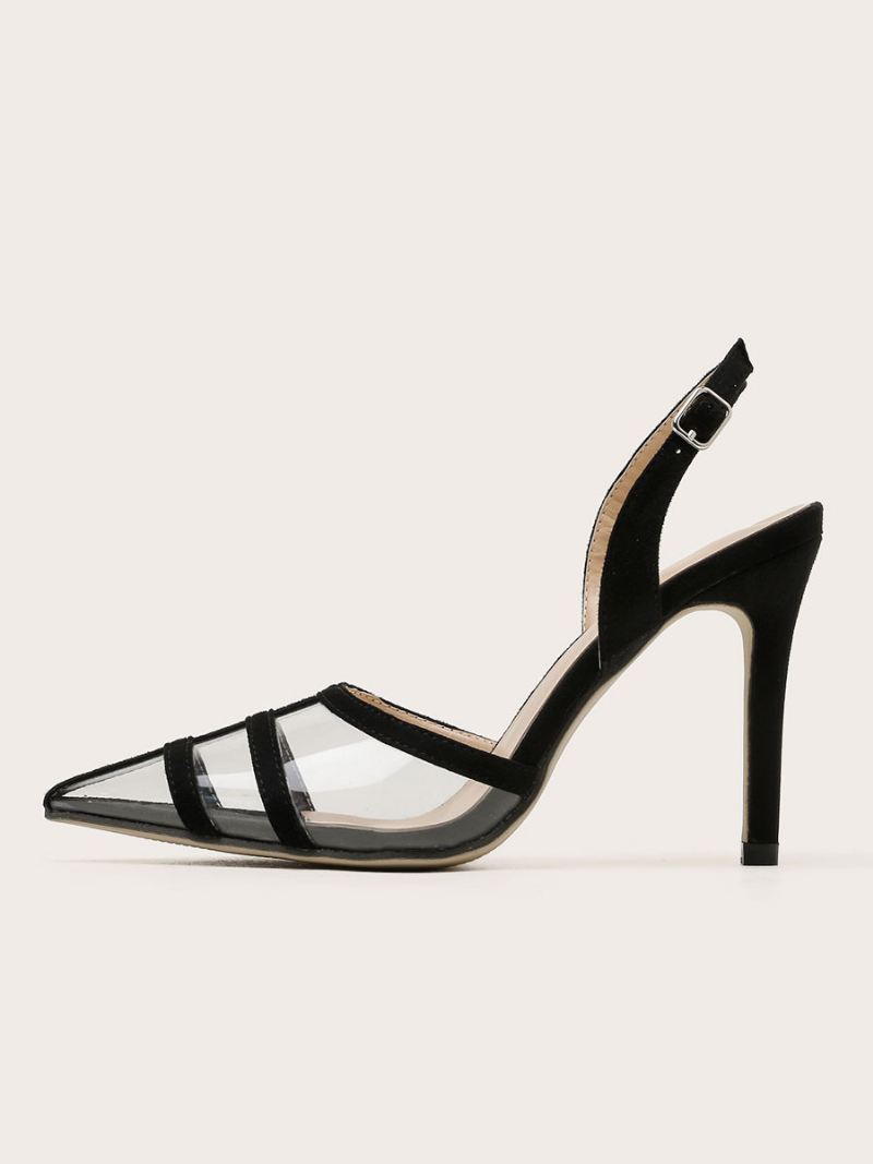 Doorzichtige Pvc-slingback-pumps Met Stilettohak Dames - Zwart