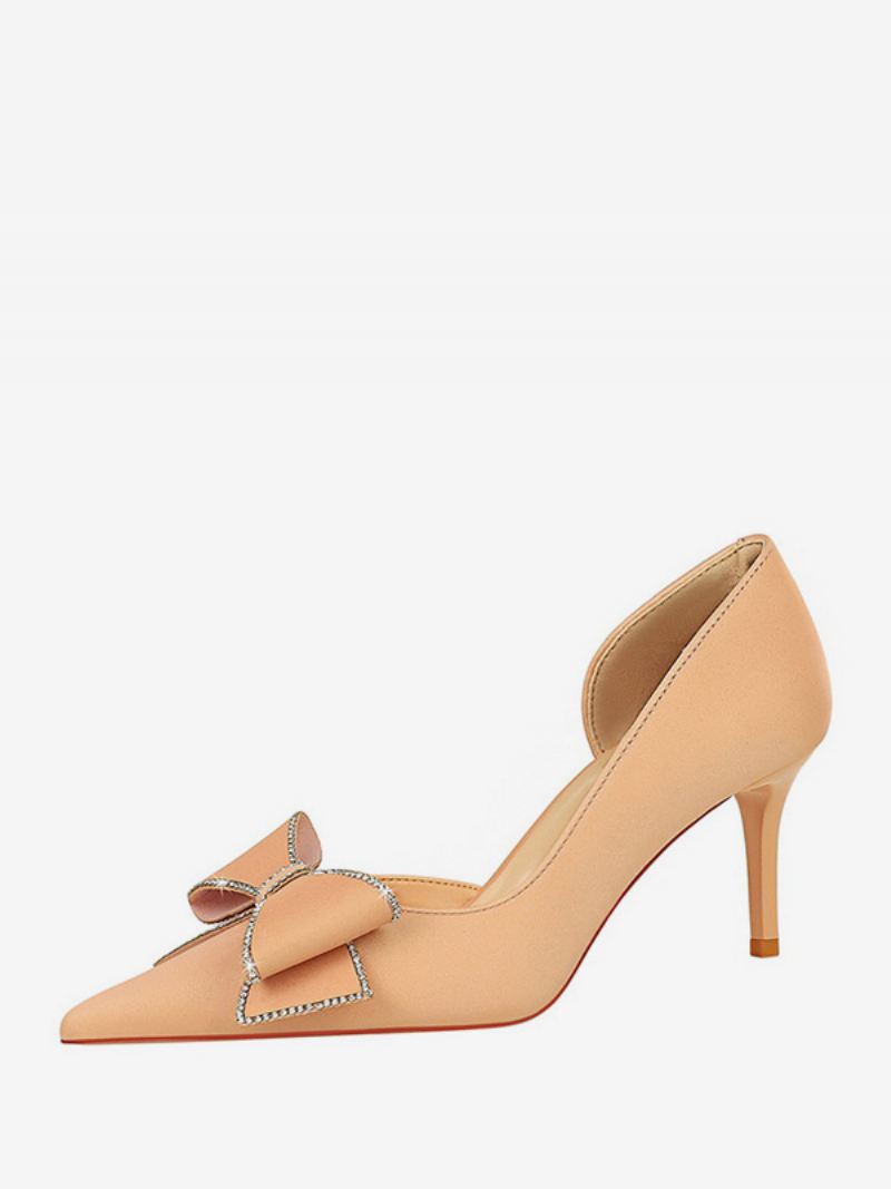 Hoge Hakken Dames Strikken Elegante Pumps Naaldhakken Met Puntige Neus - Lotusroze