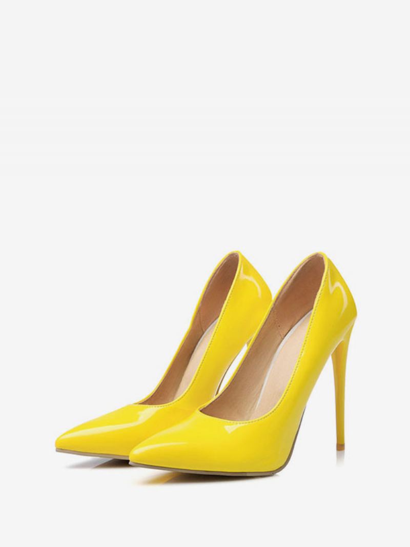 Klassieke Pumps Met Stiletto Hoge Hakken Puntige Neus Dames Geel - Geel