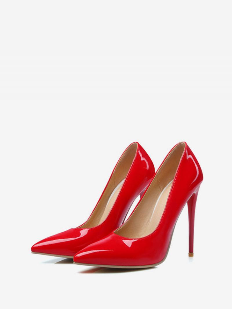 Klassieke Pumps Met Stiletto Hoge Hakken Puntige Neus Dames Geel - Rood