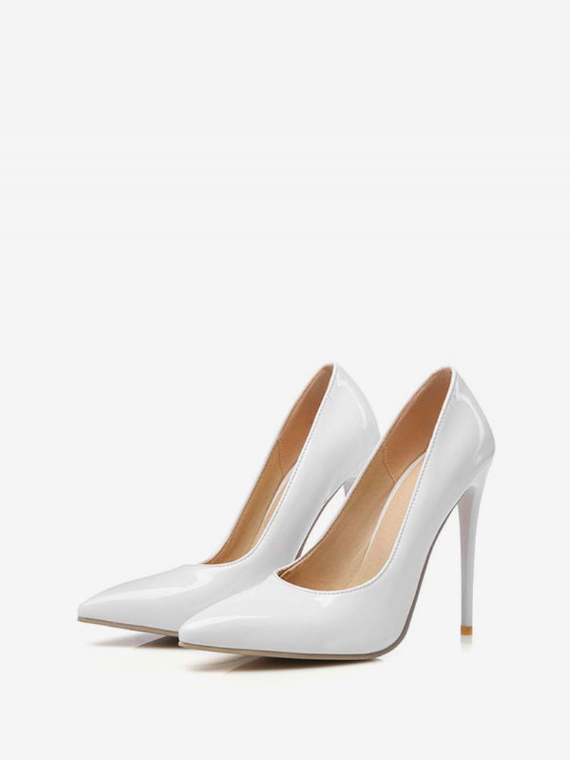 Klassieke Pumps Met Stiletto Hoge Hakken Puntige Neus Dames Geel - Wit