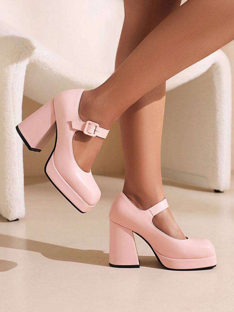 Mary Jane-pumps Met Plateauzool Dames - Roze