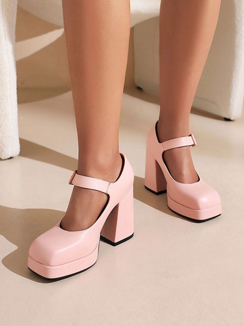 Mary Jane-pumps Met Plateauzool Dames - Roze