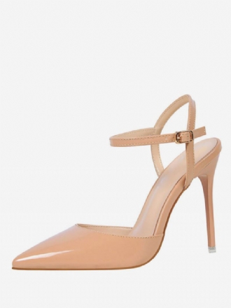 Nude Hoge Hakken Slingback Pumps Met Puntige Neus Dames