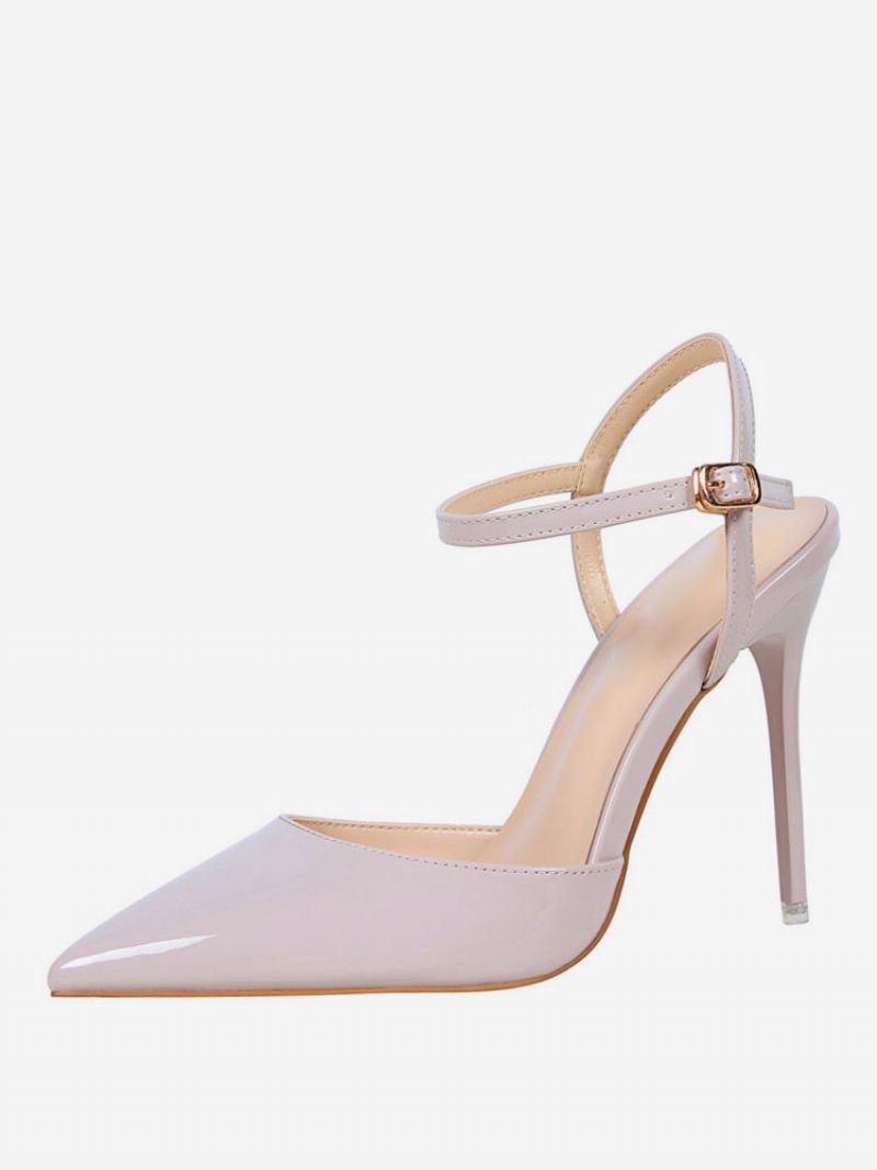 Nude Hoge Hakken Slingback Pumps Met Puntige Neus Dames - Lila