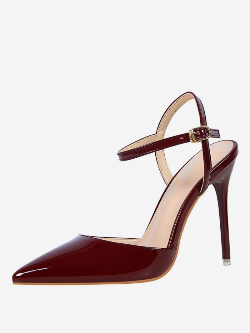 Nude Hoge Hakken Slingback Pumps Met Puntige Neus Dames - Bordeaux