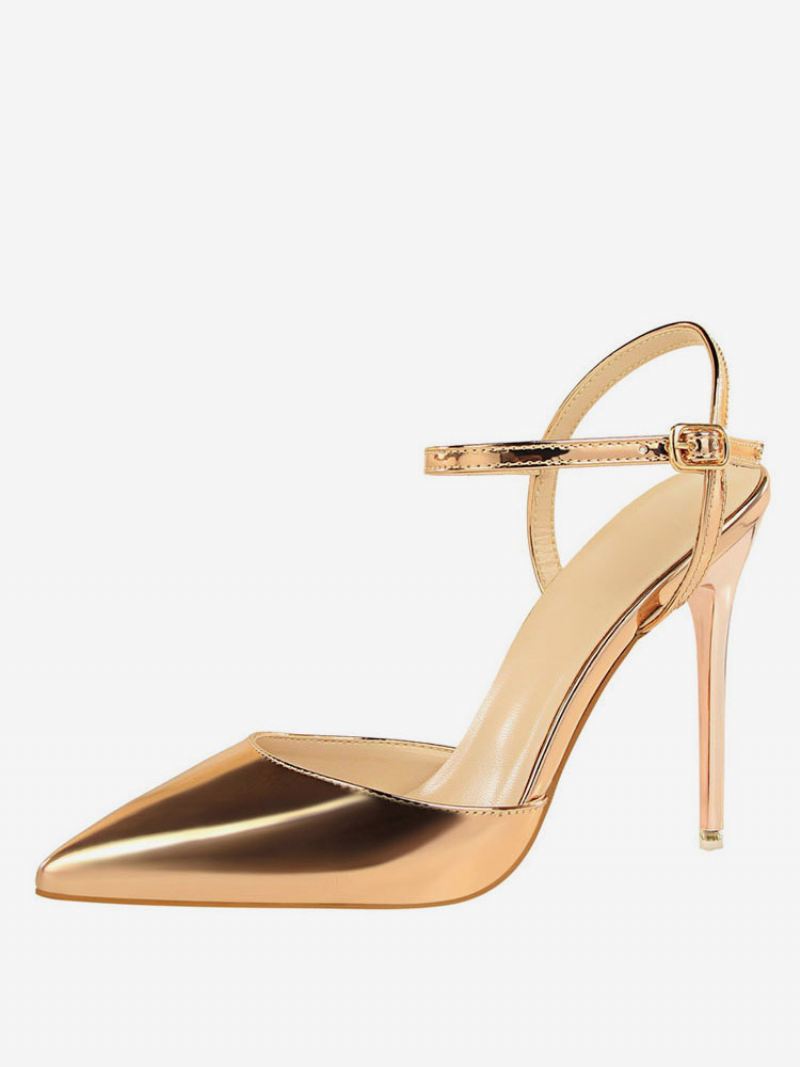 Nude Hoge Hakken Slingback Pumps Met Puntige Neus Dames - Champagne