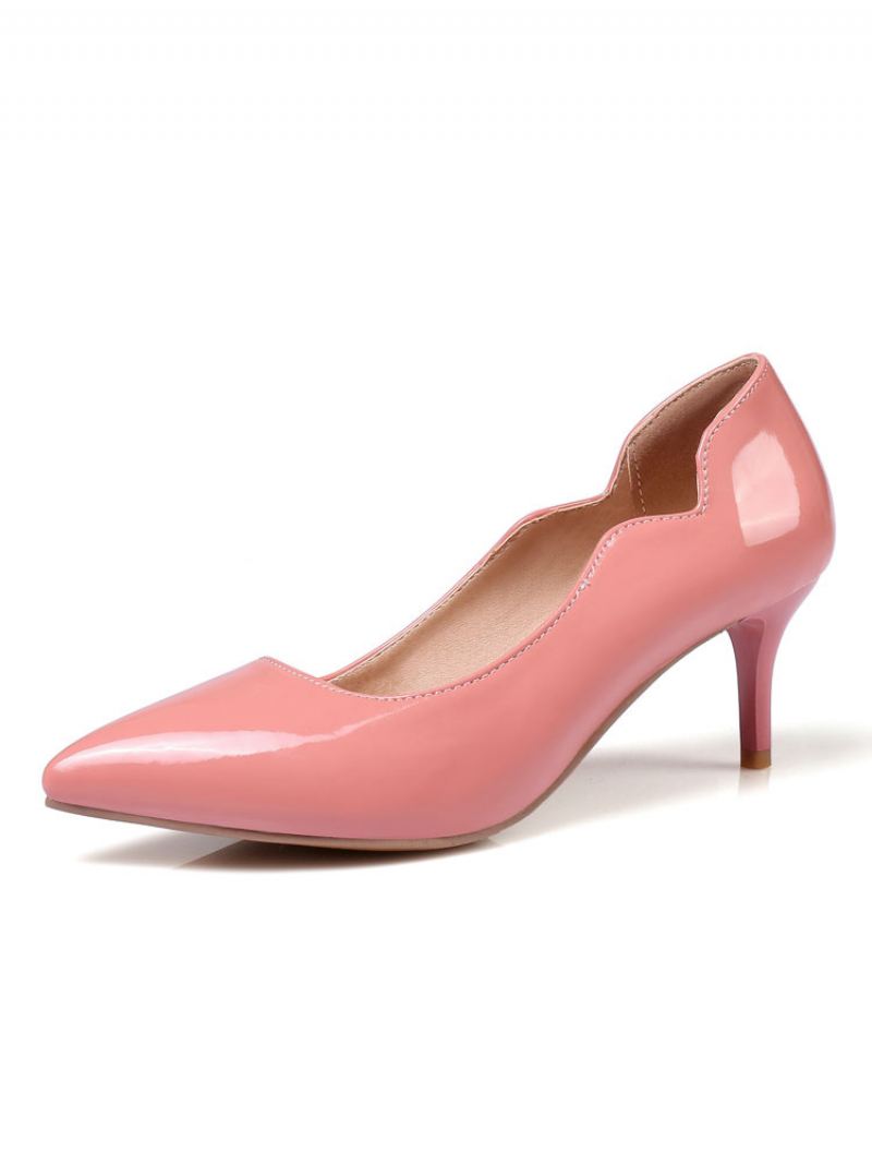 Nude Kitten Heels Puntige Toe Pumps Dames - Roze