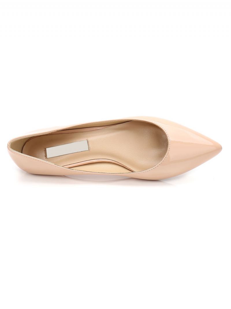 Nude Kitten Heels Puntschoen Lage Hakpompen Dames - Geel / Rood