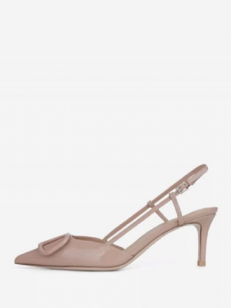 Nude Slingback Hakken Damespumps Met Puntige Neus Middelhoge Hak