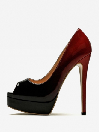 Peep Toe Hakken Platform Instapper Sexy Pumps Dames