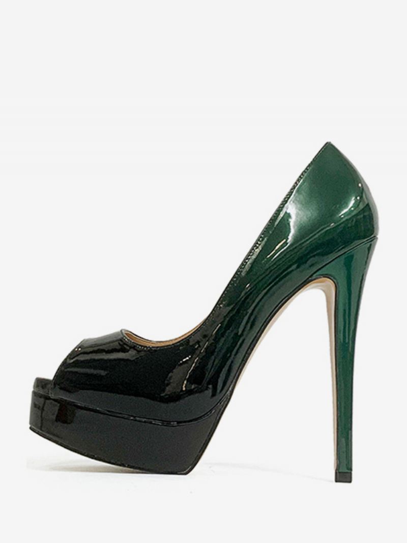 Peep Toe Hakken Platform Instapper Sexy Pumps Dames - Als Afbeelding