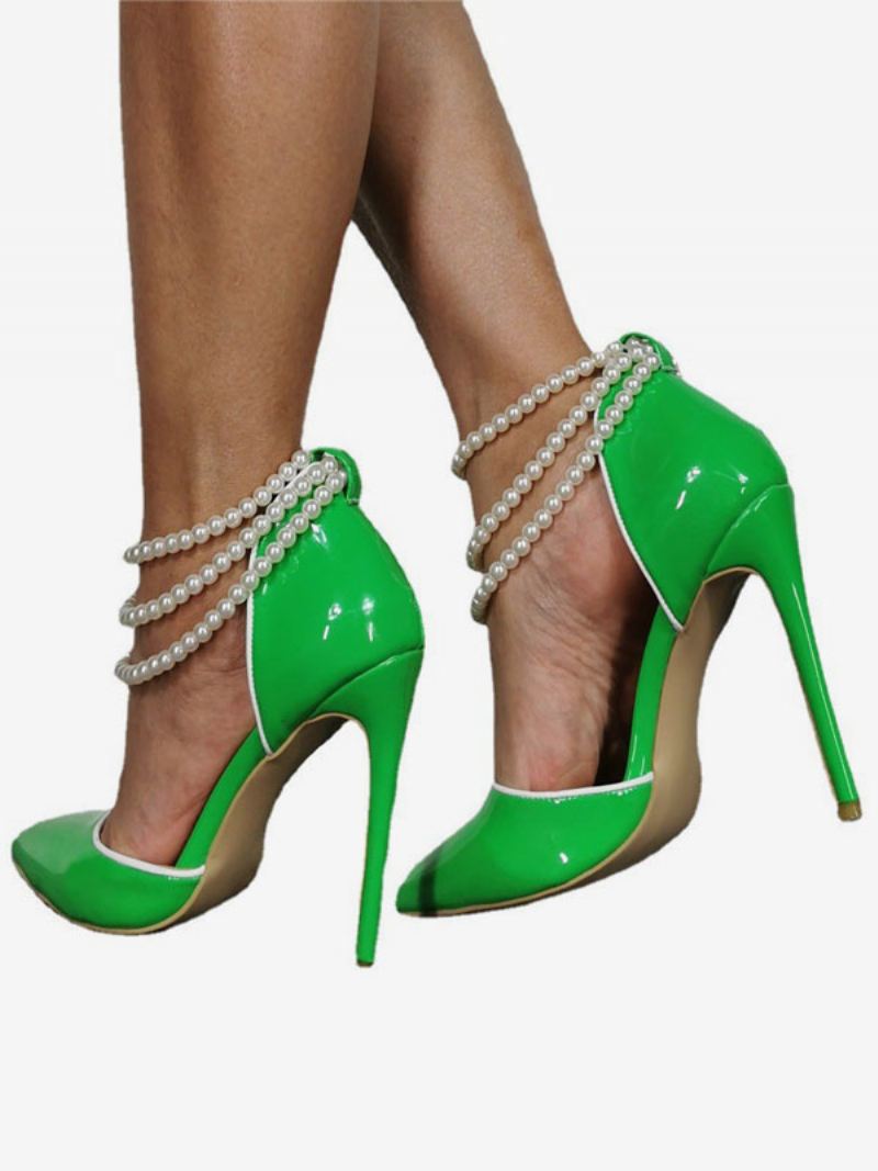 Pumps Met Hoge Hakken Puntige Neus Dames - Gras Groen