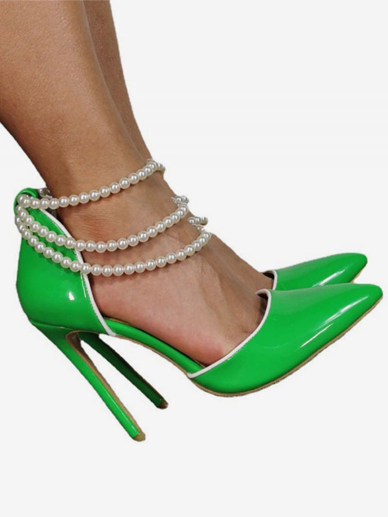 Pumps Met Hoge Hakken Puntige Neus Dames - Gras Groen