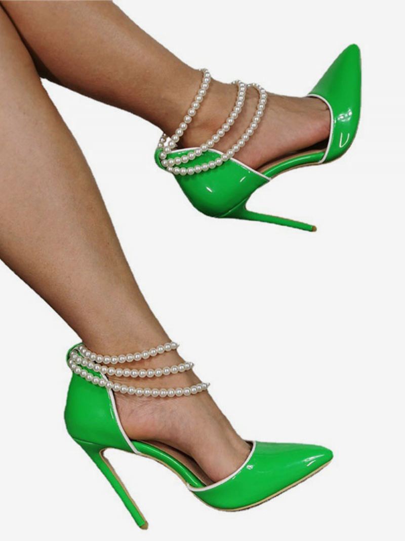 Pumps Met Hoge Hakken Puntige Neus Dames - Gras Groen