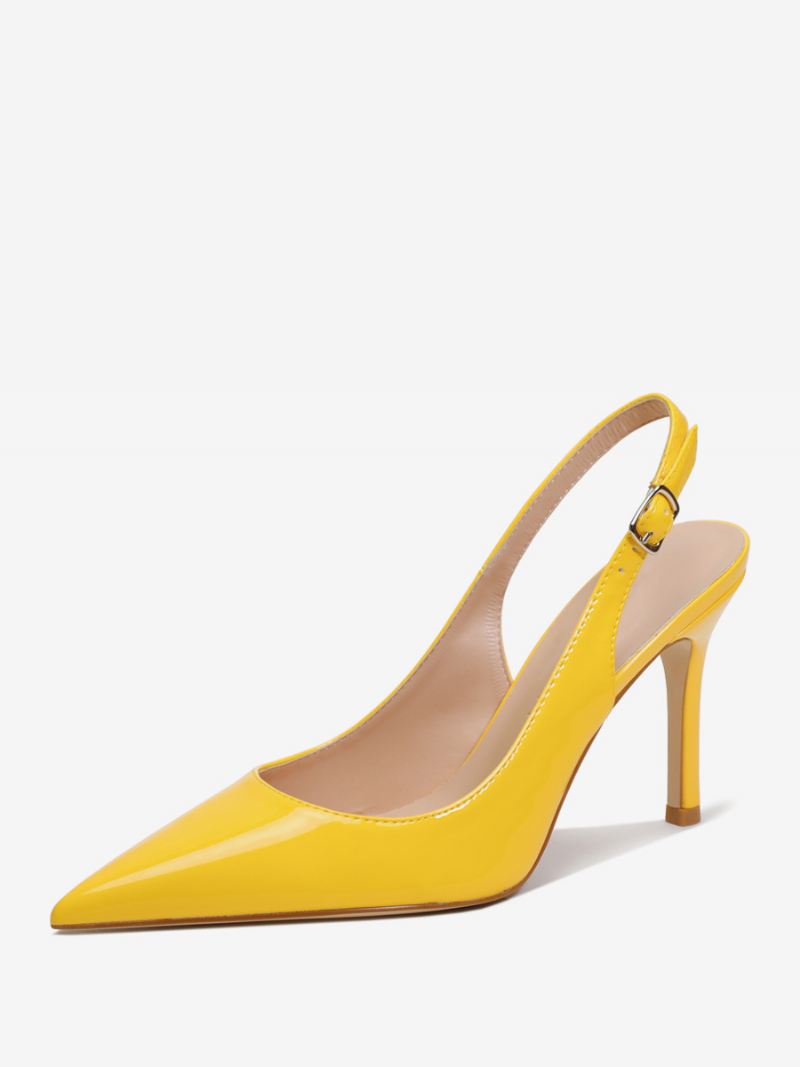 Slingback-hakken Knopen Naaldhakpumps Dames - Geel