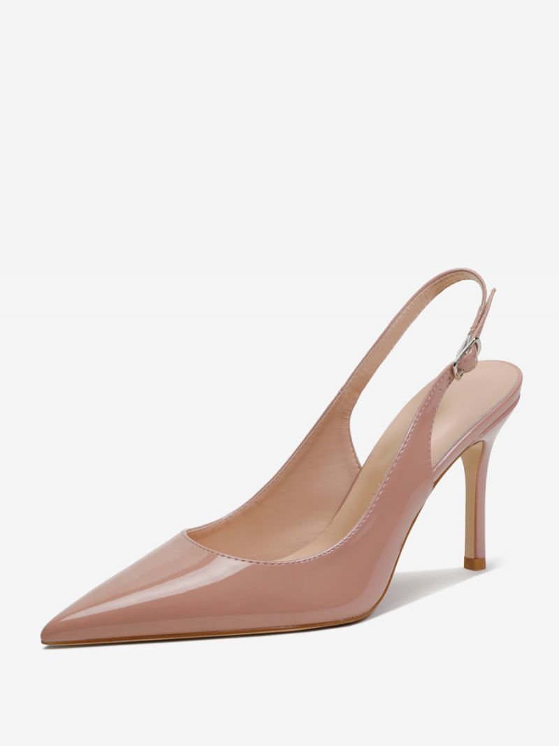 Slingback-hakken Knopen Naaldhakpumps Dames - Vlees