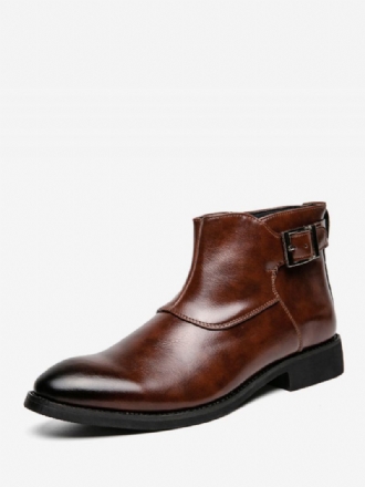 Herenlaarzen Bruin Pu-leer Jodhpurlaarzen Monk Strap-kledingschoenen