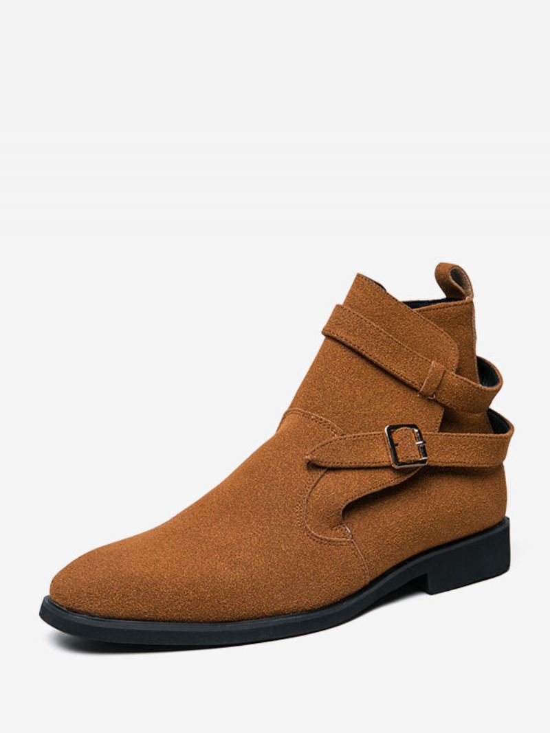 Herenlaarzen Chelsea-laarzen Groen Suède Jodhpur Laarzen Monk Strap - Koffiebruin