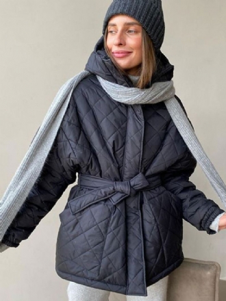 Gewatteerd Jack Met Capuchon Katoenen Vulling Winterbovenkleding Dames