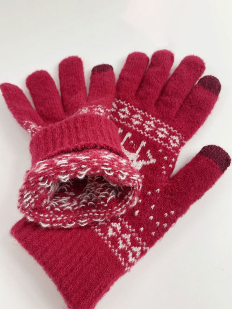 Dames Sjaal Kerstpatroon Poly/katoenmix Vakantiecadeau Huiskleding Winter Warm Schattig Acc - Rood