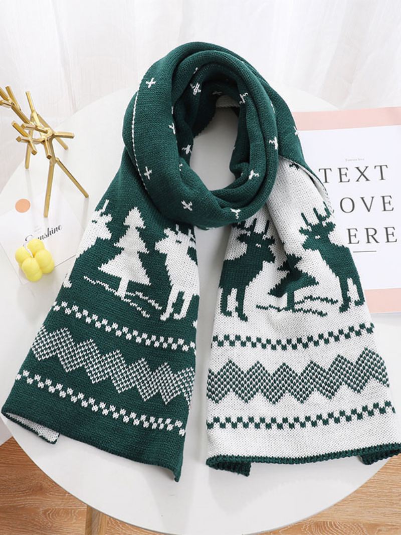 Dames Sjaal Kwaliteit Kerstpatroon Poly/katoenmix Vakantiecadeau Huiskleding Winter Warm Schattig Acc - Groen